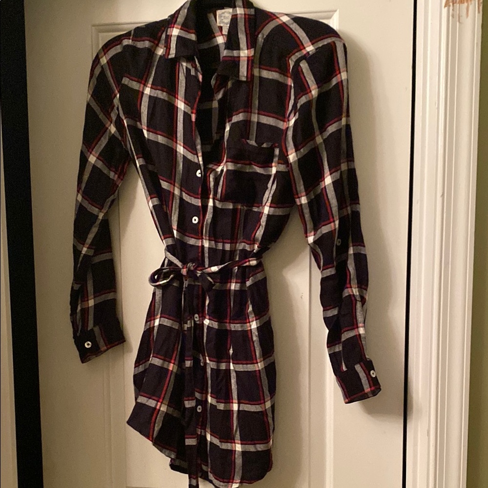Black and Red Plaid Shirt Dress
